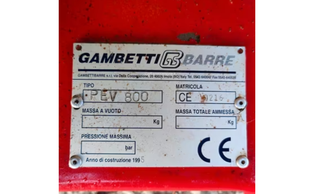 Gambetti 800 Lt Used - 2