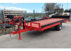 Agricultural trailer with hydraulic piston reclining platform